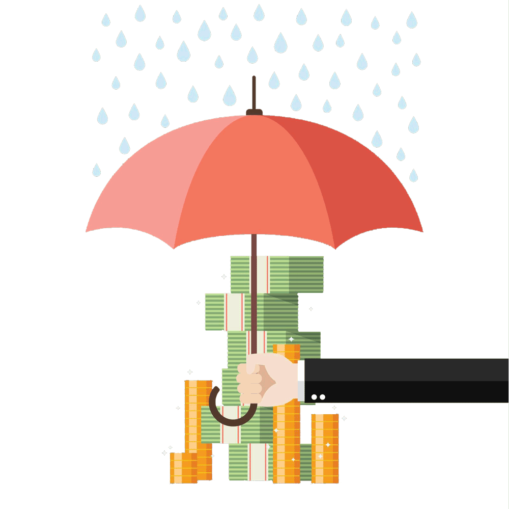 Money Being Shielded From Rain